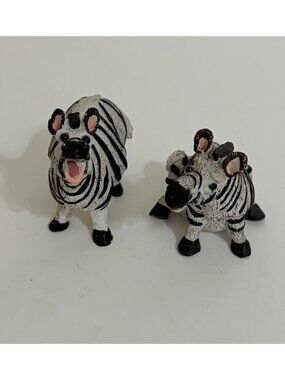Vintage Pete Apsit NOAH'S ARK Set Two 2 Zebras Zoulou Zoe Zebra Animal Figures